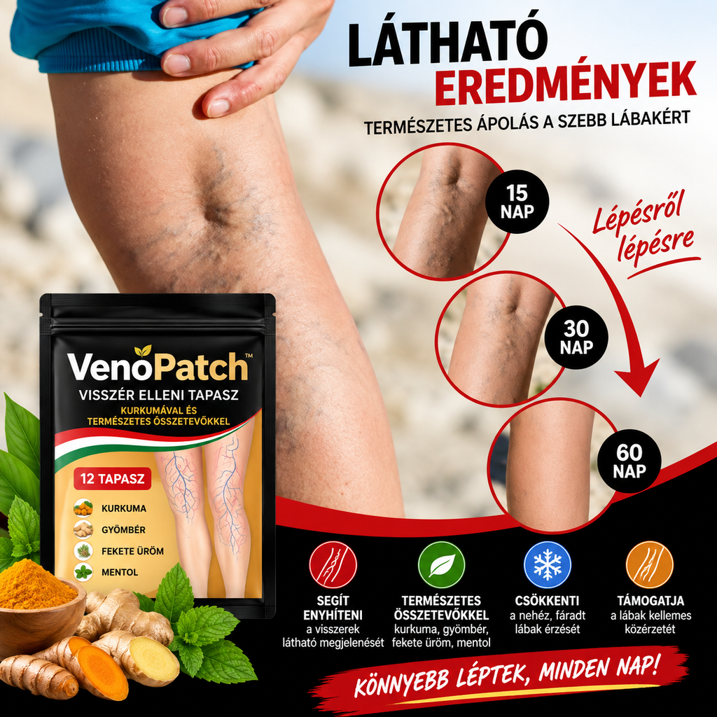 VenoPatch™ – Kurkumás tapasz visszeres lábak ápolására