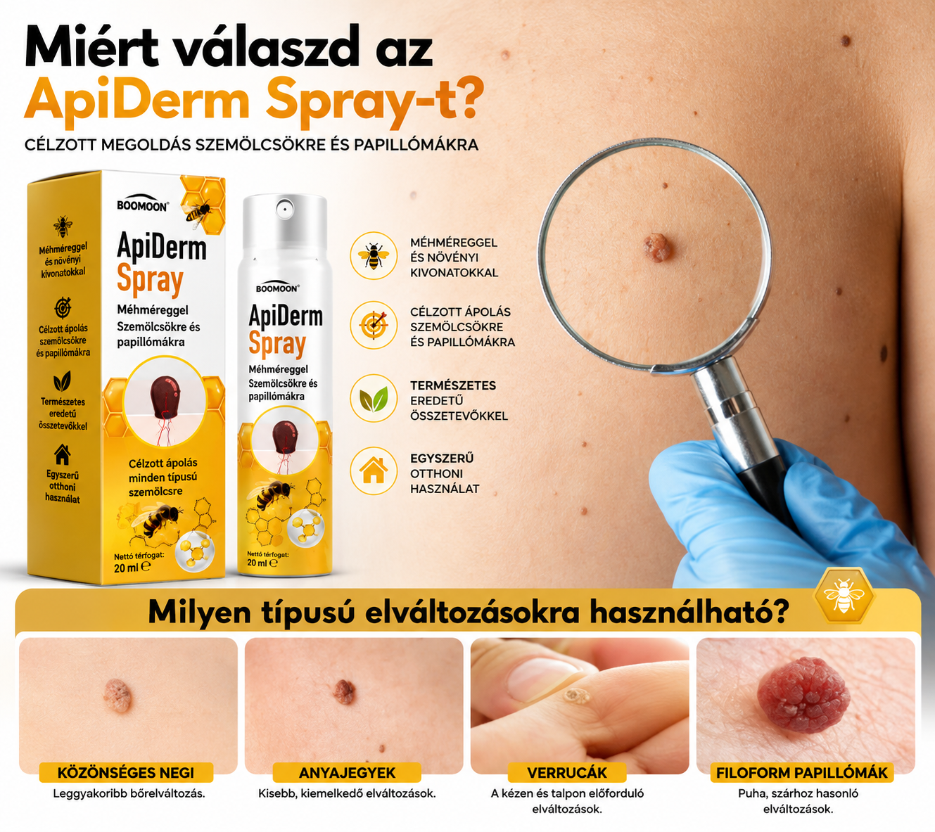 ApiDerm™ – Spray szemölcsök és papillómák ellen