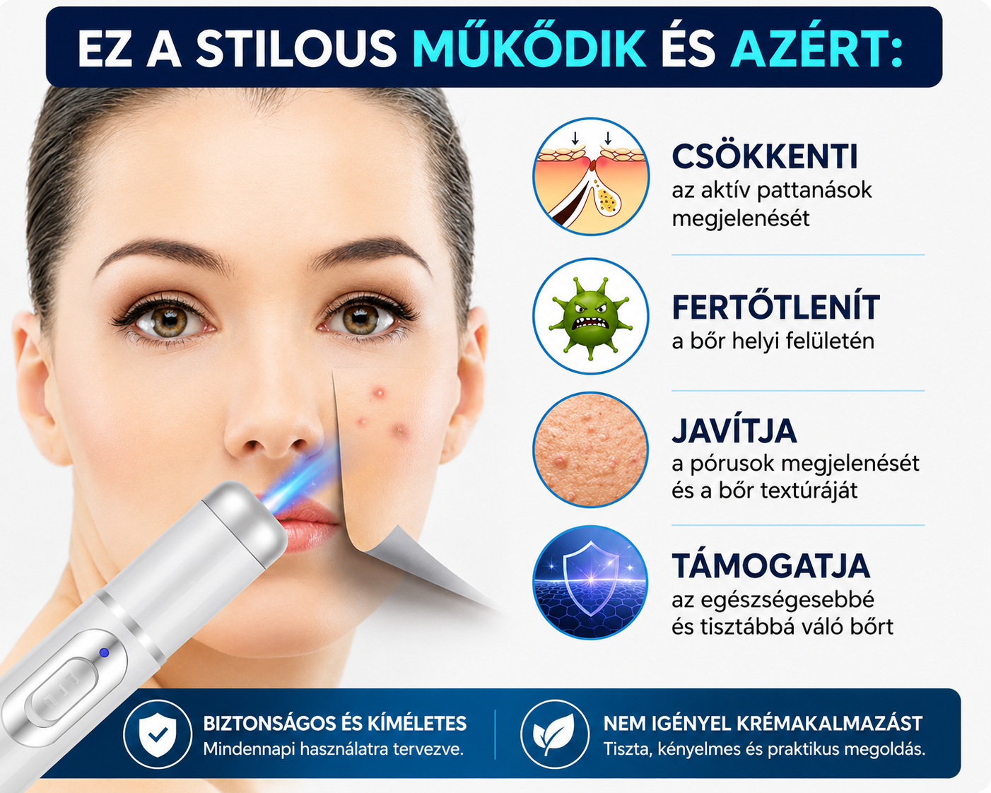 LumiDerm™ – Fényterápiás Toll Szemölcsökre