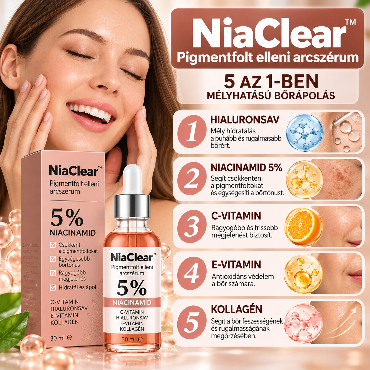 NiaClear™ – Pigmentfolt elleni arcszérum