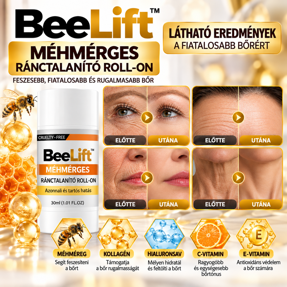 🐝 BeeLift™ – Méhmérges ránctalanító roll-on