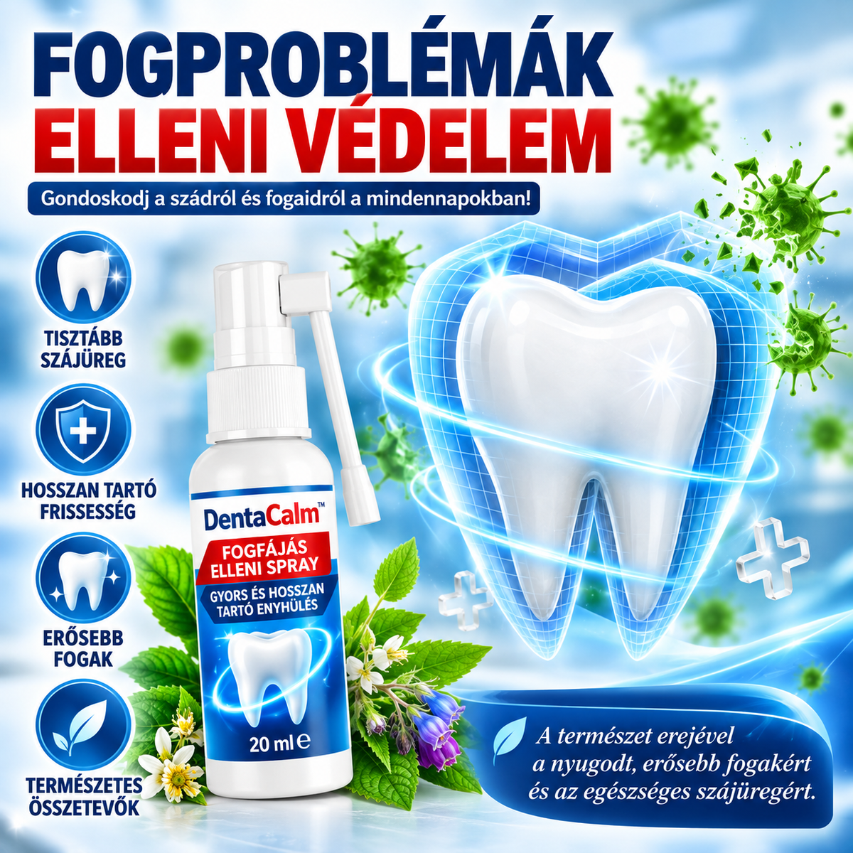 🦷 DentaCalm™ – Fogfájás elleni spray